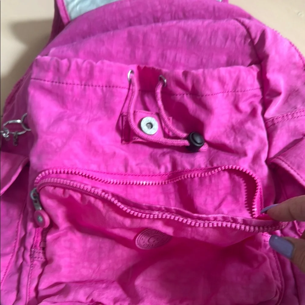 Kipling Pink Backpack with Adjustable Straps and Ruched Details - Picture 12 of 14